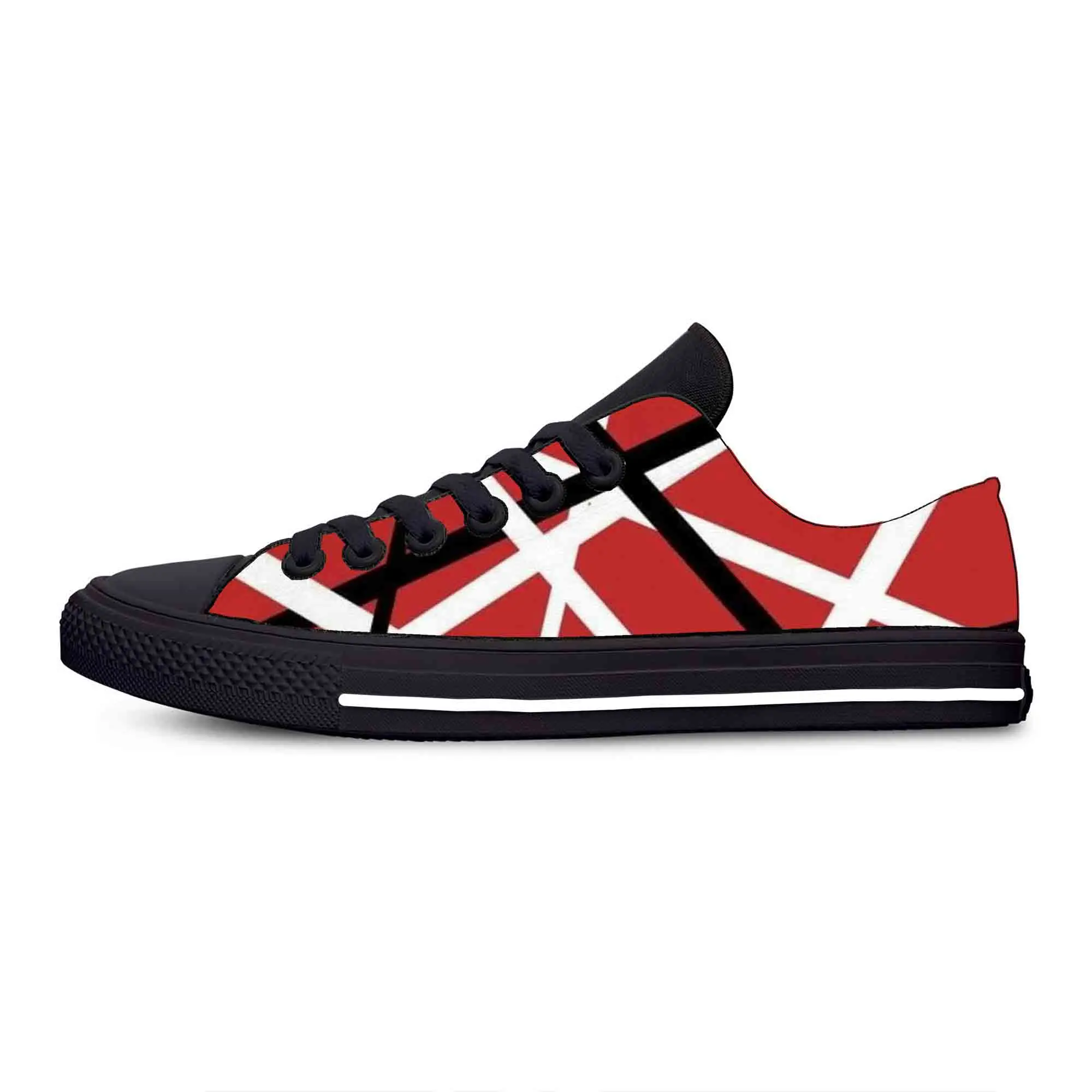 

EVH 5150 полосатые гитарные тяжелые металлические рок музыкальные ремешки дышащие низкие повседневные туфли мужские женские кроссовки легкая обувь для доски