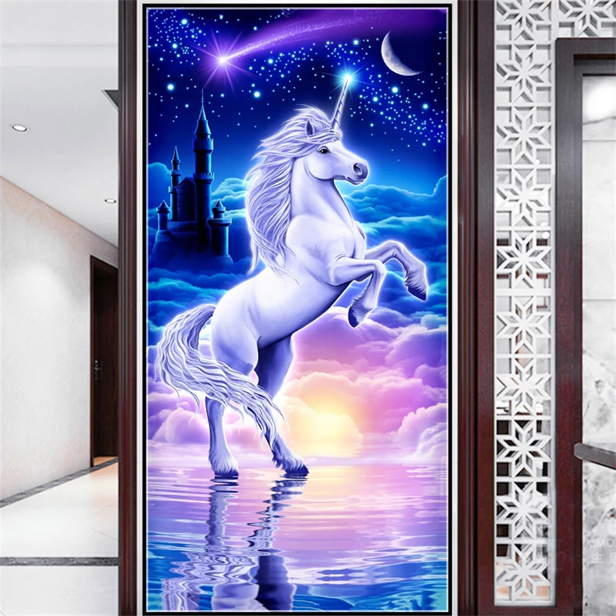 

Big Size Landscape Horse DIY 5D Diamond Painting Full Drill Square Embroidery Mosaic Art Picture Of Rhinestones Home Decor Gifts