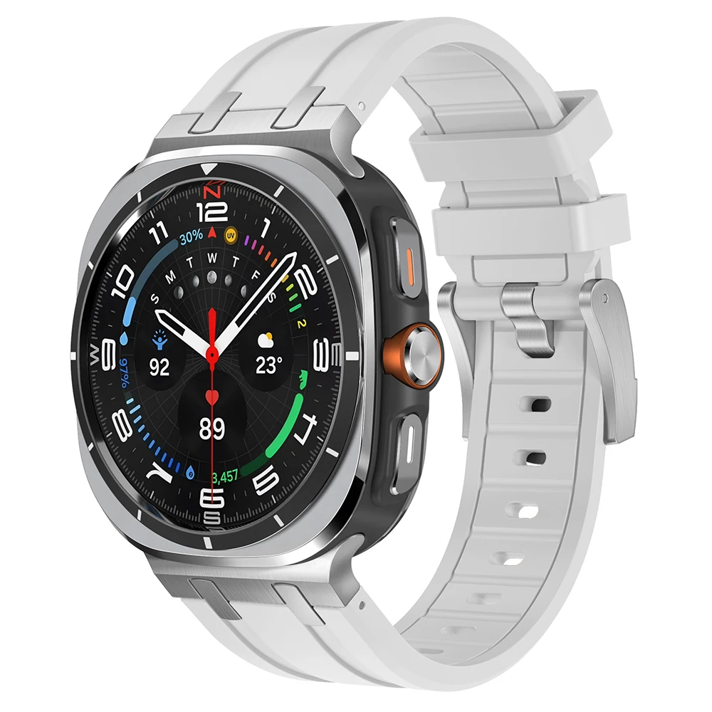 Luxury Sports Rubber Band - Premium Silicone Strap for Men's Watch, Curved End Design