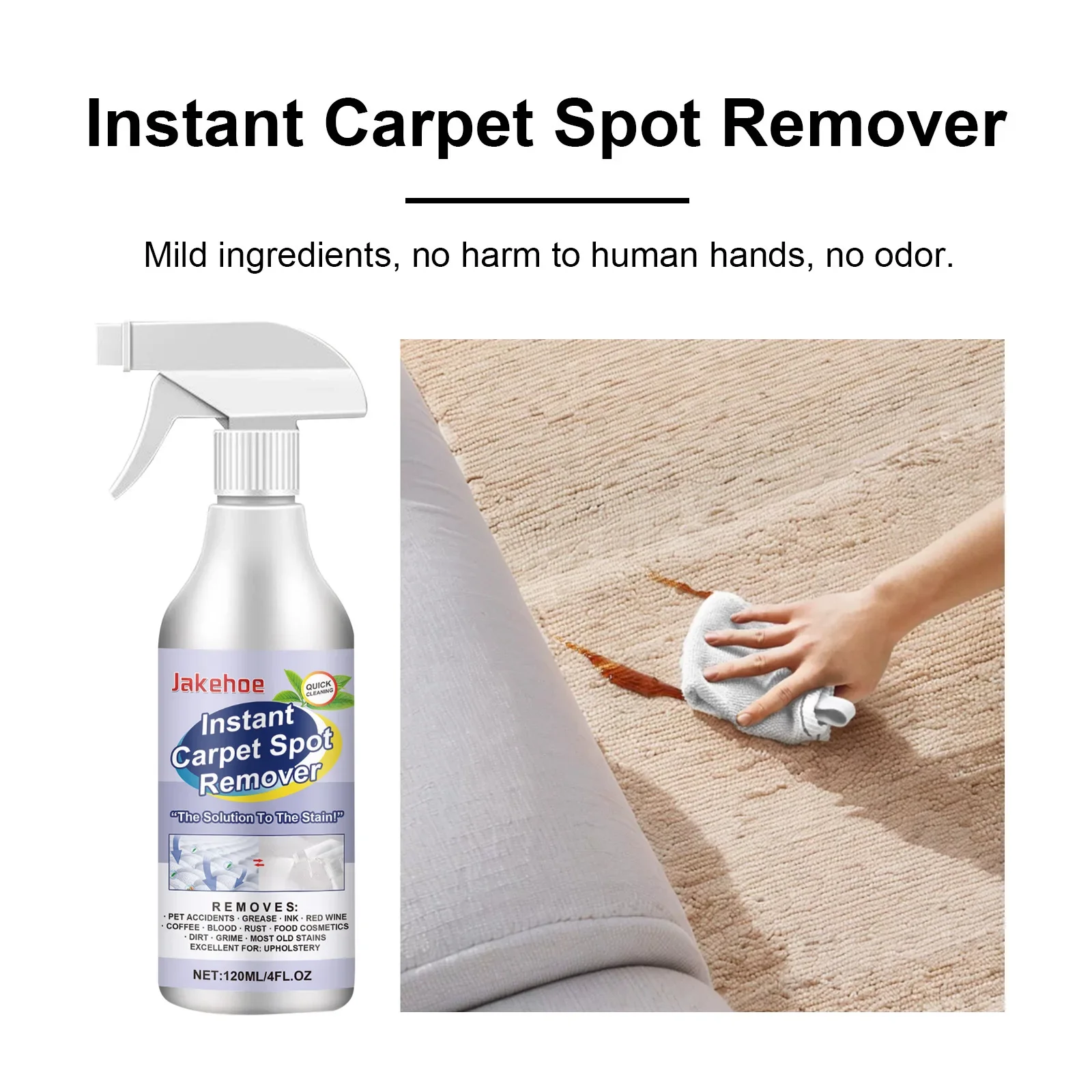 Carpet Cleaner Liquid Safe Lasting Powerful Stains Remover Fabric Sofa Surfaces Clean Multifunctional Carpet Fragrance Detergent