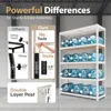 House Z-Beam White Heavy Duty Garage Storage Shelving Adjustable 5-Tier Metal Shelves Laminated Shelf Industrial Utility 6