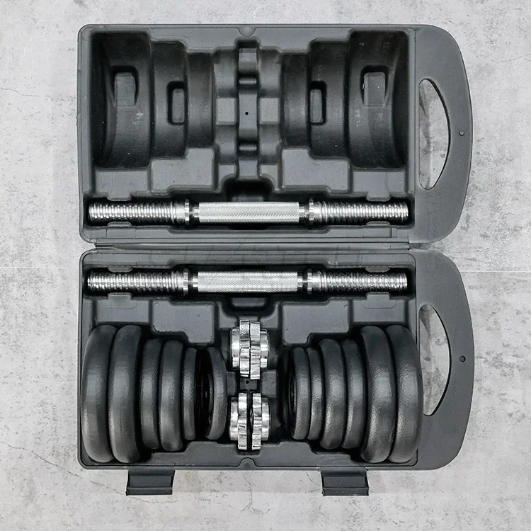 dumbbell manufacture 20kg adjustable cast iron weight set with carry box