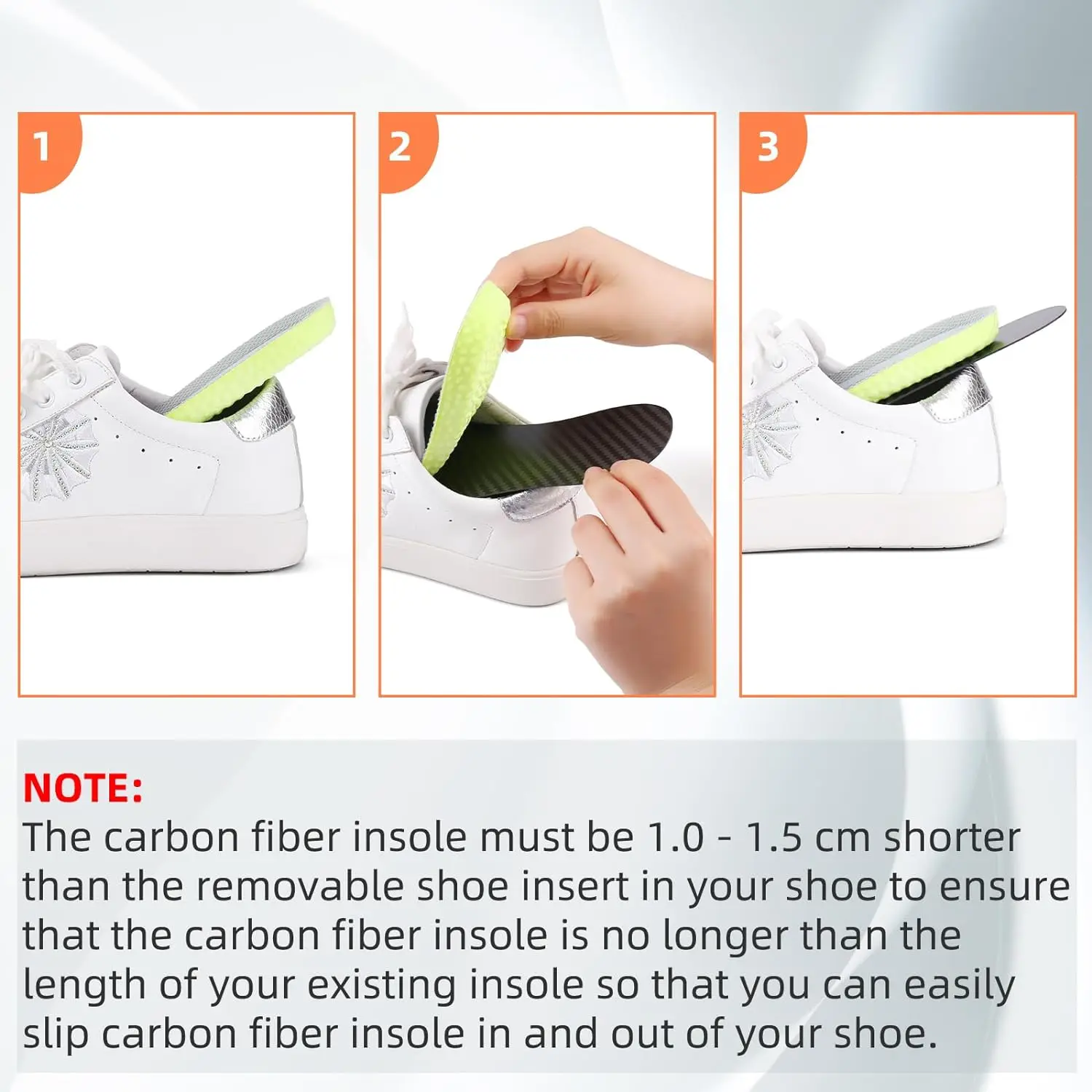 Palmilha de fibra de carbono para homens e mulheres, placa de pé, inserção de sapatos, suporte rígido, extensão Morton, 1 par
