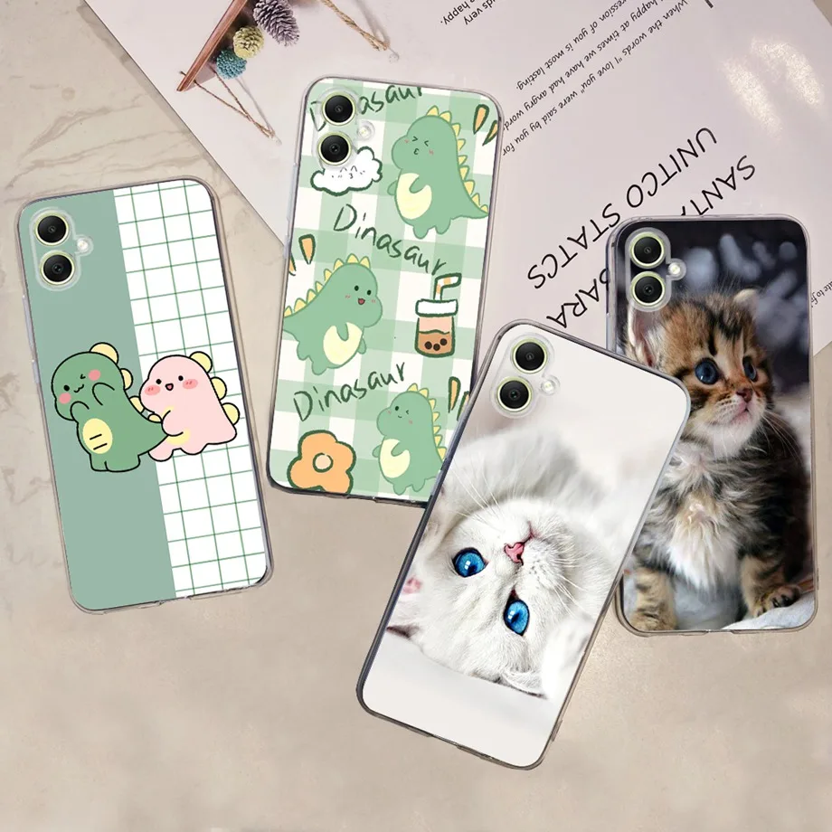 Per Samsung A05 A055F A05S A057F Custodia Slim Soft Tpu Rubber Coque Shell Dinosaur Cute Cat Funda Per Samsung Galaxy A05S Paraurti