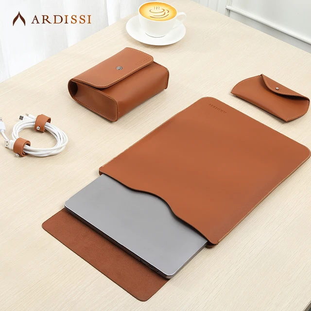 Housse pour ordinateur portable, pochette pour (MacBook Mac Book iPad) Air M1 M2 13 3 14 2 15 6 16 Pro 12 9 11 pouces, ensemble de sacs en cuir végétalien 1