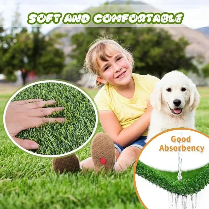 Grass Mat Dog Pee Pad Ultimate Washable Dog Grass Mat Reusable Odor-Control for Pet Training Easy-Clean Pee Pad Non-Slip Backing