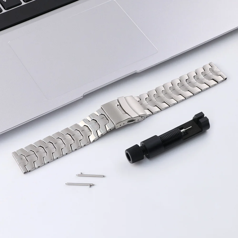 Stainless Steel Band - Premium 22mm Metal Bracelet Watch Strap