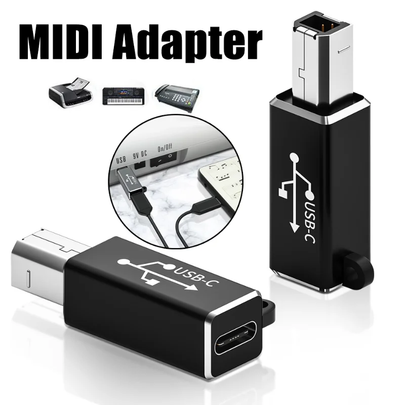 USB to Type C Adapter Type C Adapter Printer Adapter Type C Female To USB B Male Scanner Converter for Printer MIDI Controller Piano Keyboard
