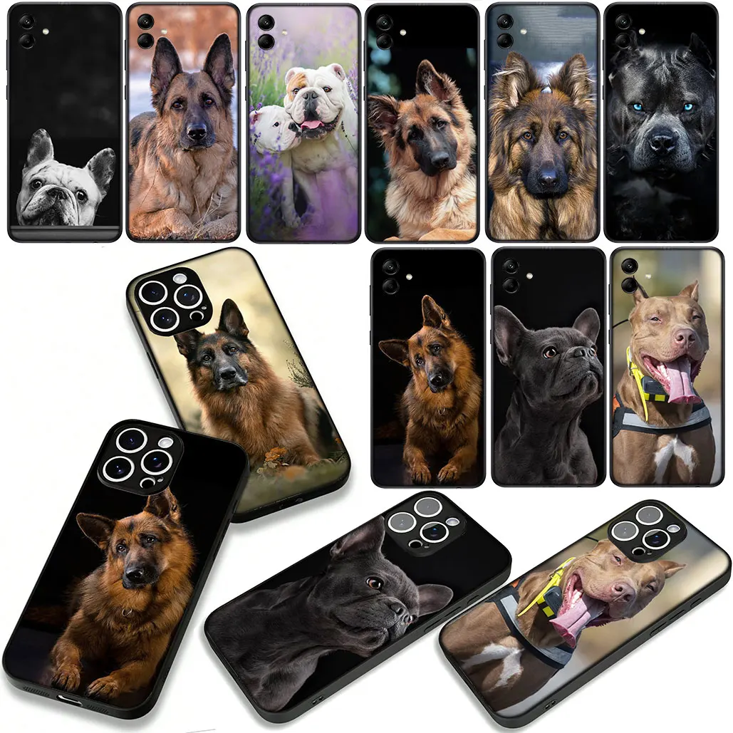 Bulldog and German Shepherd Design Phone Cover