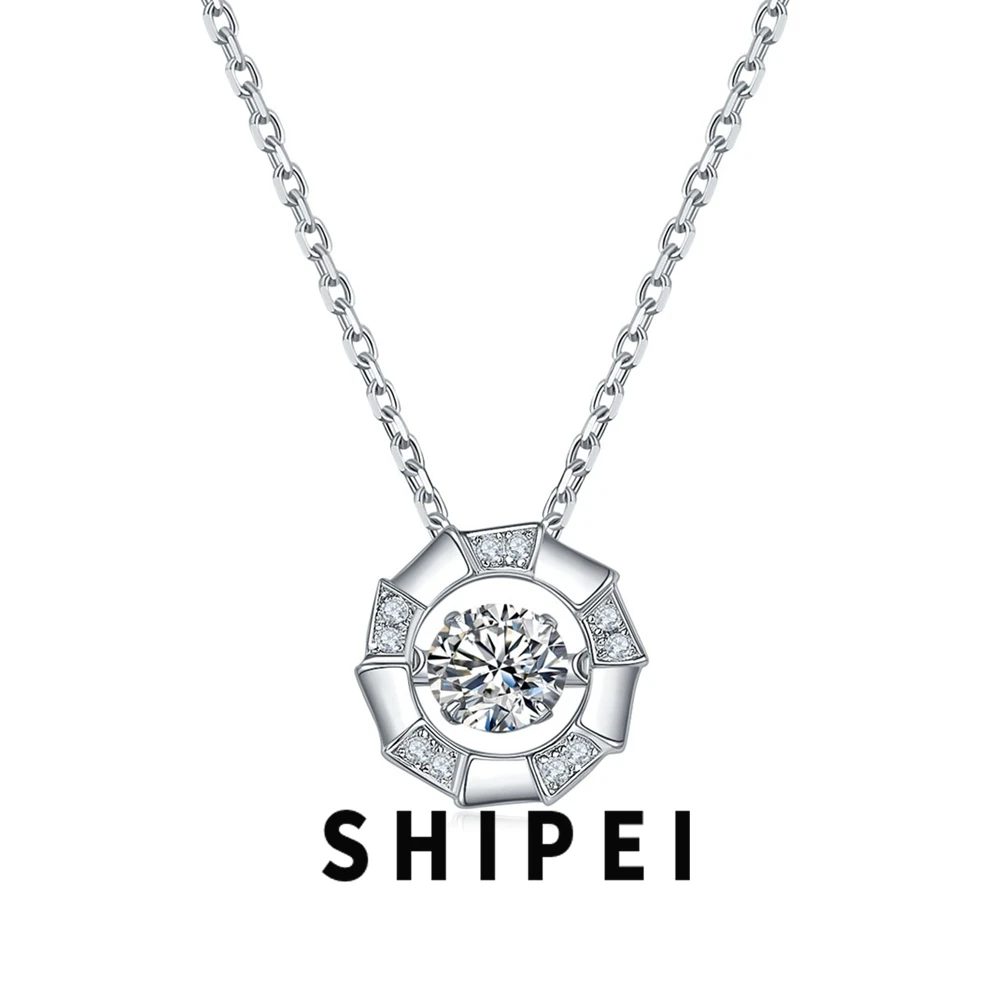 

SHIPEI 0.5CT D Moissanite Diamond Gemstone Fine Jewelry For Women 925 Sterling Silver Pendant Necklace Birthday Gift Wholesale