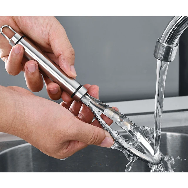 Efficient Fish Scale Remover Stainless Fish Cleaning Tool Fish Scale Remover Fish Skin Brush Scraping Scale Peeler Kitchen tools 5