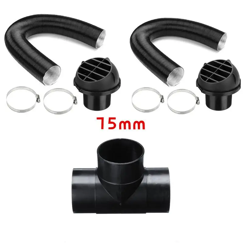 Air Parking Heater Duct Hose 75mm Diesel Parking Heater Set Warm Heater  Duct Pipe Air Outlet Y/T Shaped Tees Telescopic Hose