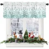 ZEDLIYU Valances for Windows Kitchen Living Room Small Window Valance Ombre Geometry Teal 1 Panel 1