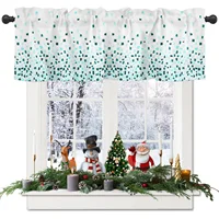 ZEDLIYU Valances for Windows Kitchen Living Room Small Window Valance Ombre Geometry Teal 1 Panel 1