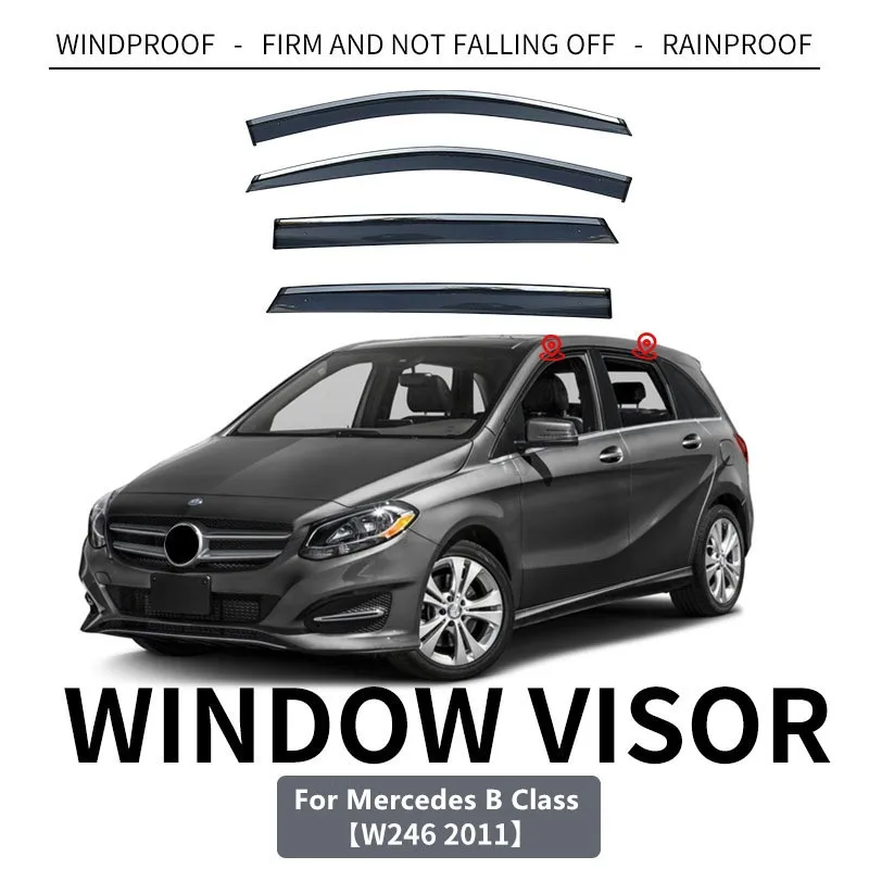 For Mercedes-Benz B Class W245 W246 W247 Window Visor Sun Awning Rain Shelter Deflector Guards Weather Shield Car Accessories