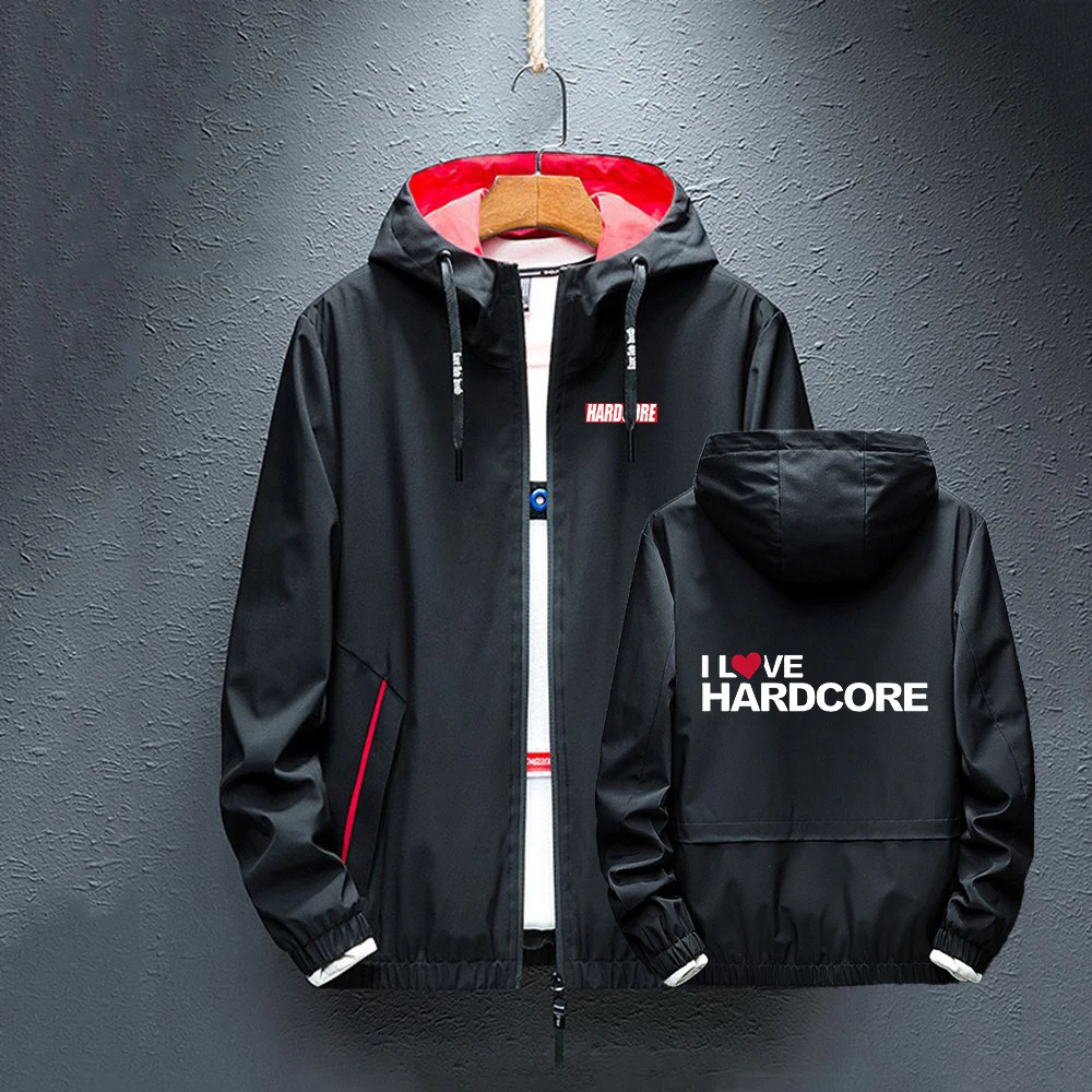 

Hardcore 2023 New Spring Autumn Bomber Hooded Jacket Men Casual Slim Patchwork Windbreaker Jacket Outwear Zipper Thin Clothing