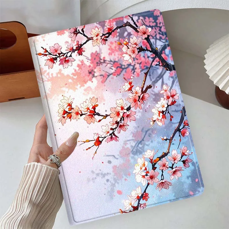 Pink Cherry Blossom Lake View Soft Tablet Case
