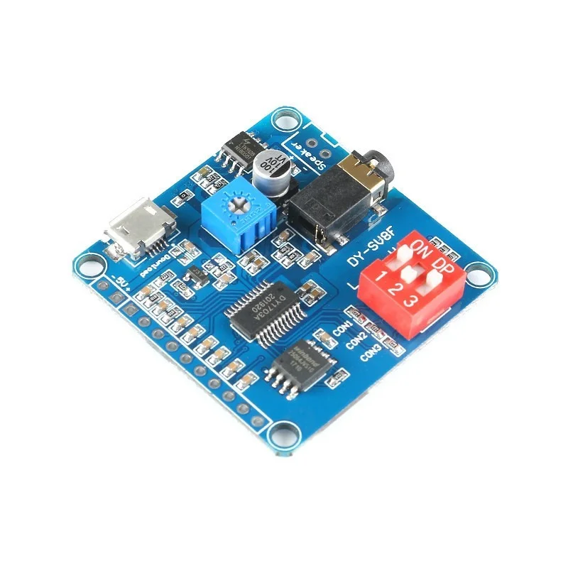 【Pre-order】 Voice Sound Playback Module Arduino MP3 Player Module UART I/O Trigger Class D Amplifier Board 5W 8M Storage DY-SV8F SD/TF.