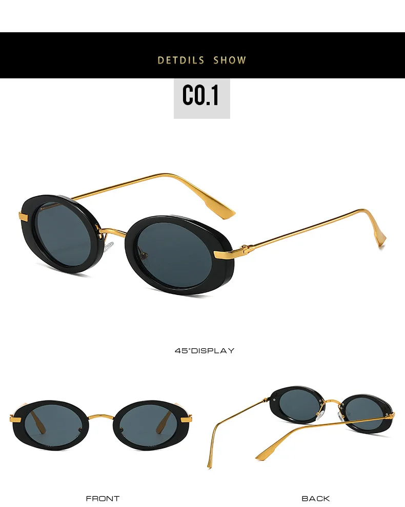 2025 neue Metall Punk Oval Sonnenbrille Mode Frauen Männer Shades Trends Luxus Marke Leopard Sonnenbrille Weibliche Retro Strand UV400 – Detail 7