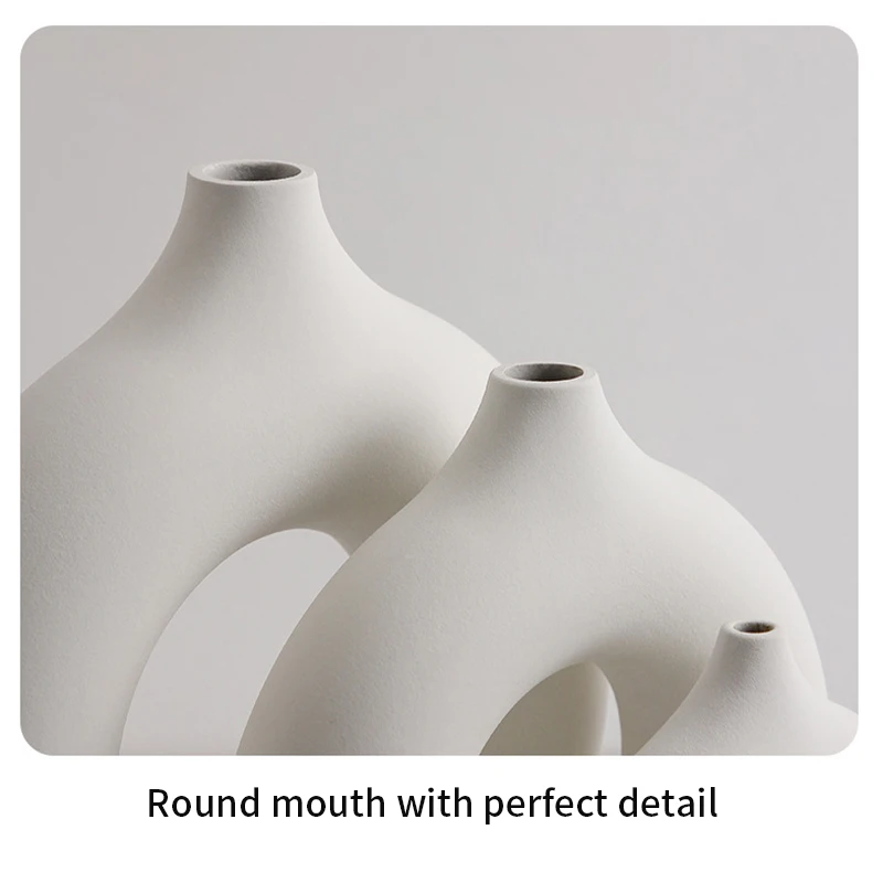 Flower Vase Nordic Imitation Ceramic Plastic Flower Pot Storage Bottle For Flowers Living Room Modern Home Decorations