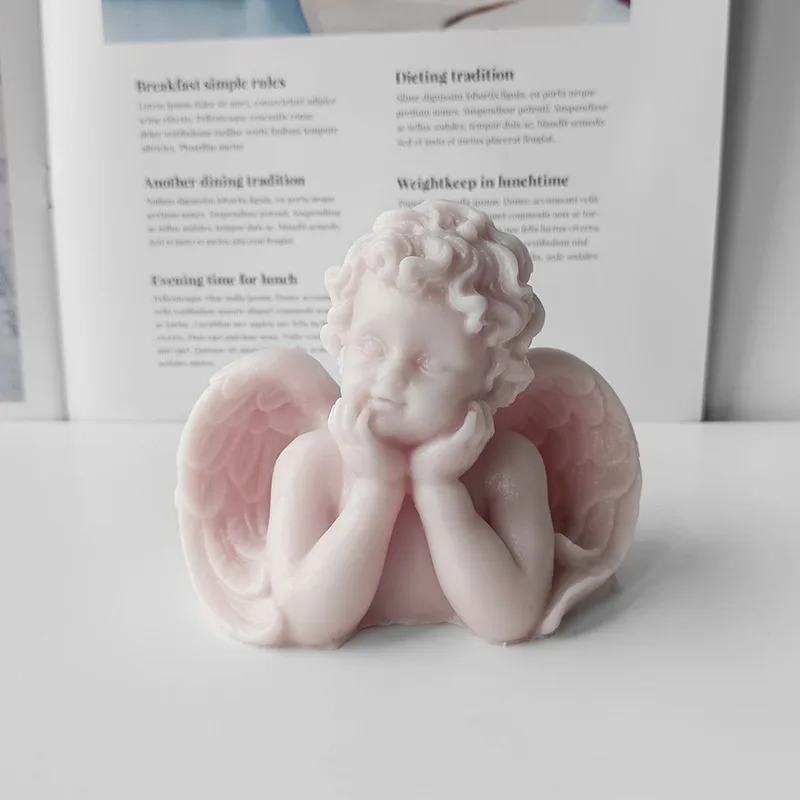 

3D Angel Candle Silicone Mold Cute Angel Portrait Handmade Plaster Doll Candle Soap Resin Molds Home Decor Artifact Tools Gifts