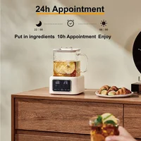 Mini-marmite de santé 1,2 L 110V/220V, bouilloire électrique en verre avec maintien au chaud automatique, théière à fleurs multifonction pour le bureau, pot à soupe et ragoût 4