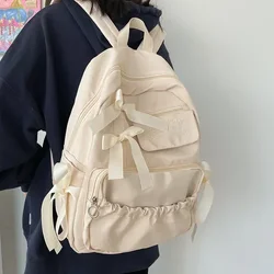 Stylish Anti-Theft Canvas Backpack (Creamy-white)