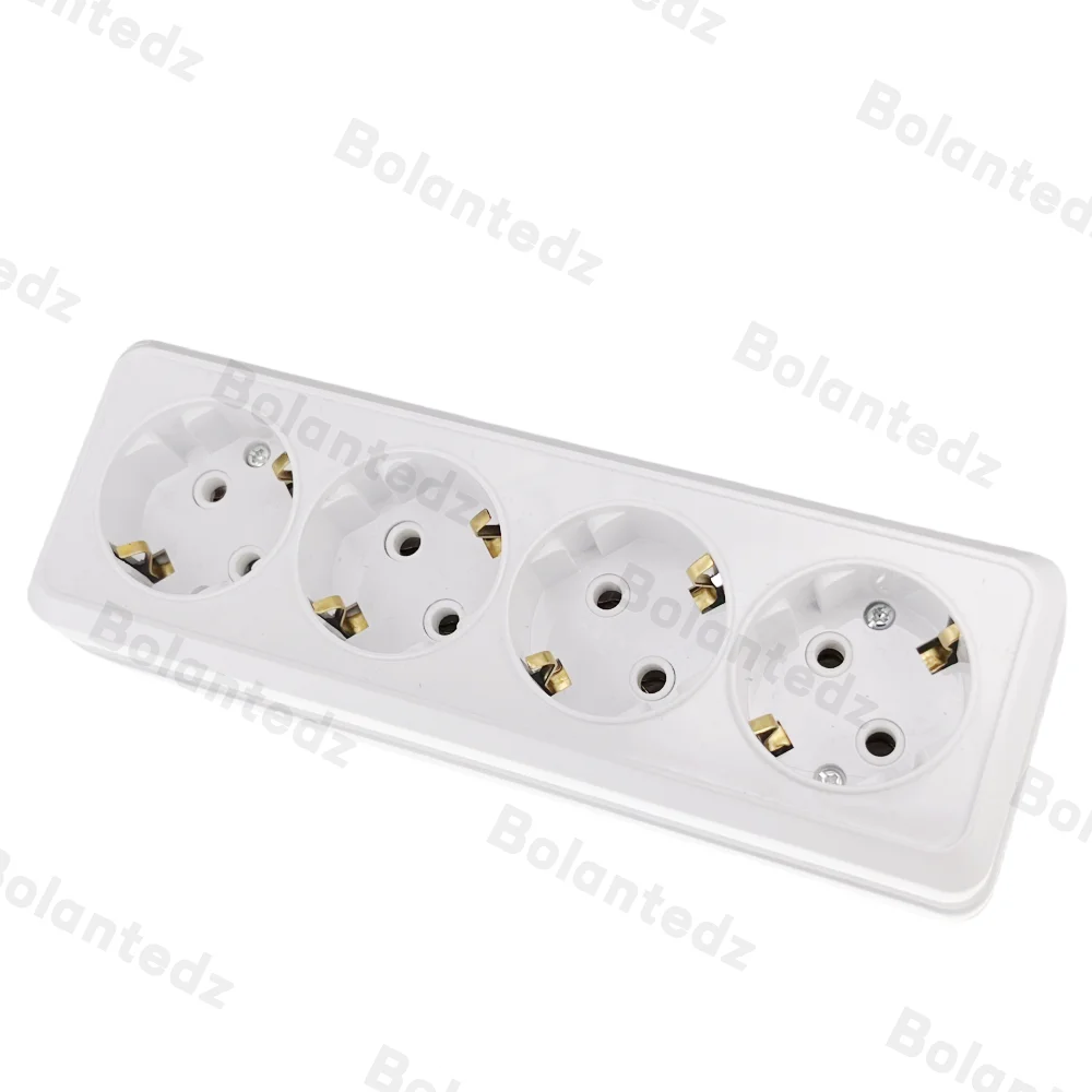 Wall Sockets 1 2 3 4 Sockets Plugs EU Exterior Electrical Outlets With Ground Power Socket Flame Retardant Paint Plastic