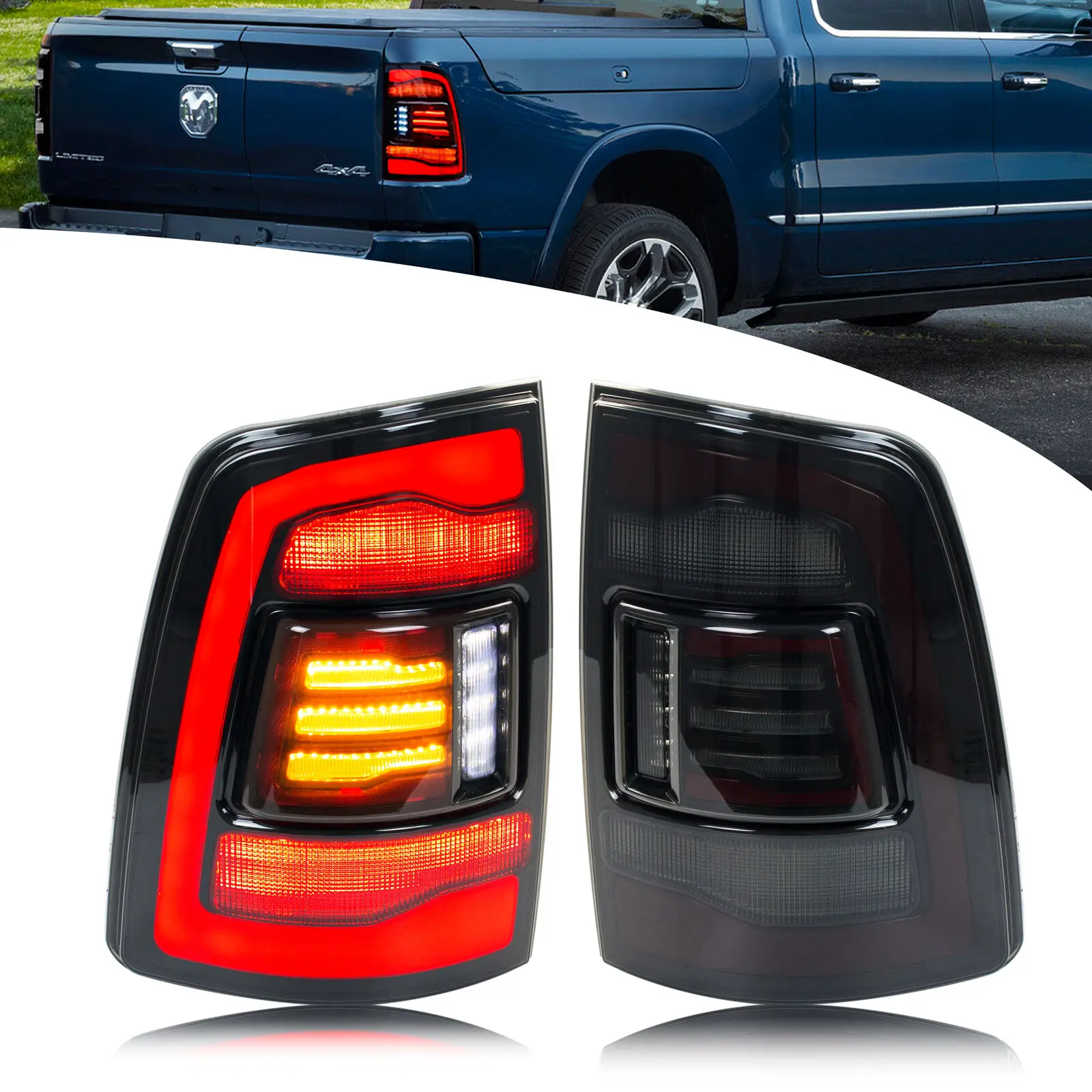 Feux arrière LED pour Dodge Ram 4e génération, ensemble de clignotants séquentiels d'animation de démarrage