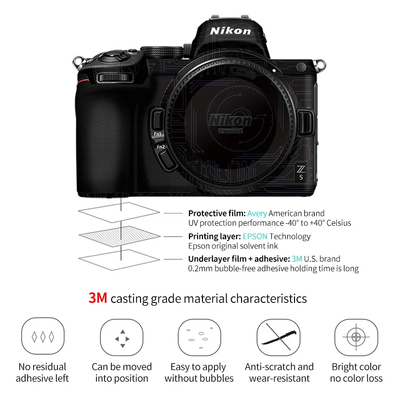 For Nikon Camera Stickers Nikon Z5 Colourful Skin ornament 3M material protective film Camera cover