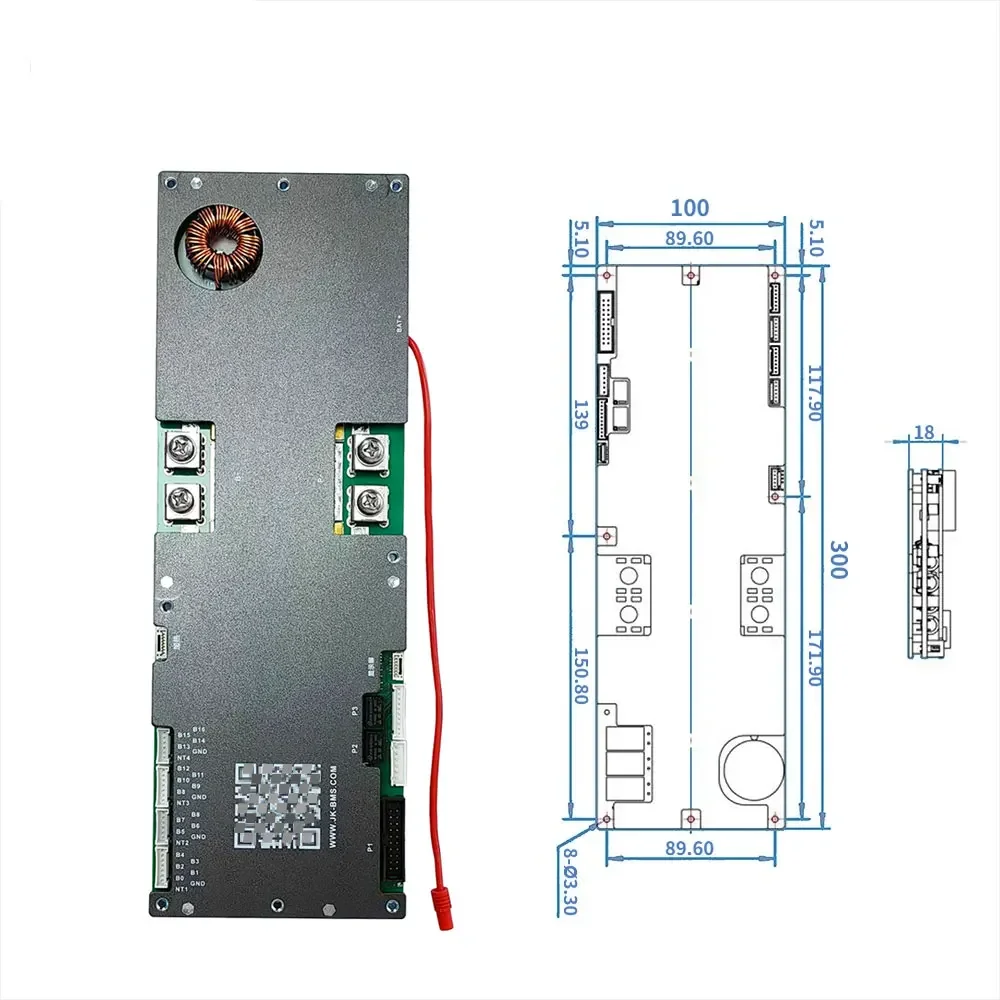 JK Inverter BMS PB-2A16S20P 8S-16S Smart BMS 100A 150A 200A New Energy BMS Storage Lifepo4 Li-ion LTO 1A 2A Active Balance