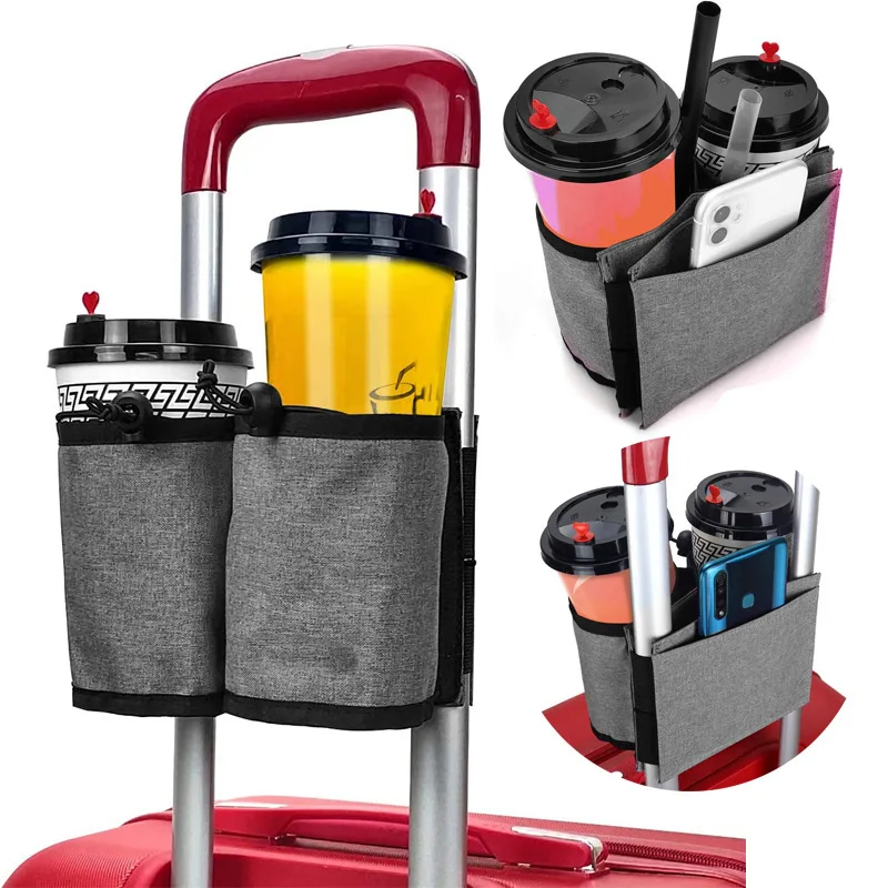Hands-Free Travel Luggage Drink Holder - Durable Attachment