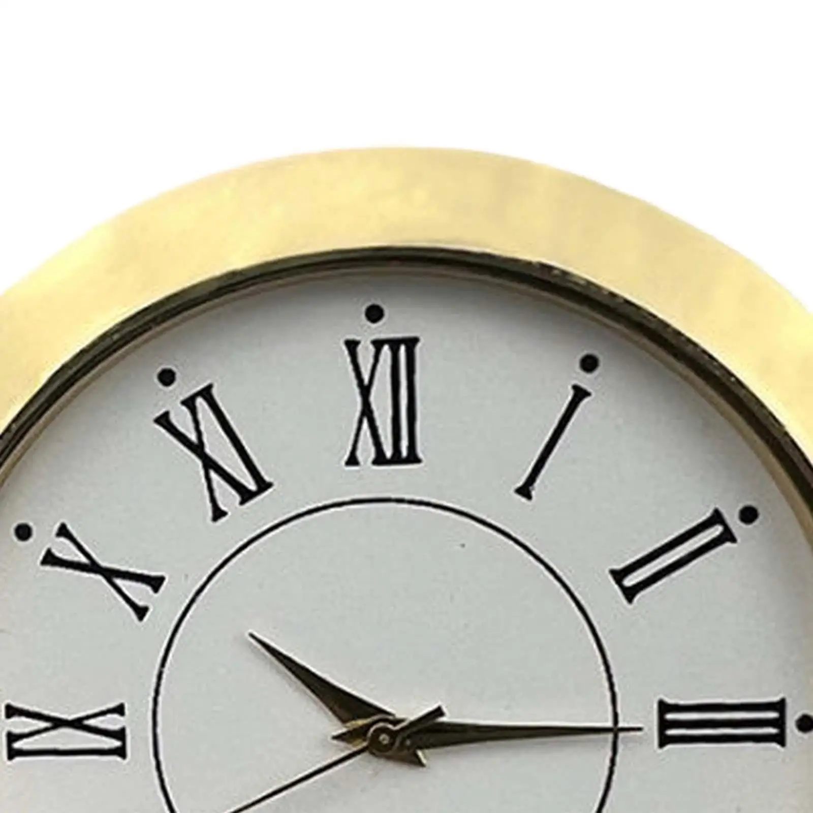 2-1/8 inch (55 mm) Insert Gold Clock Easy to Read Mini Clock for Bedroom Living Room Office Built in Clocks Self Installation