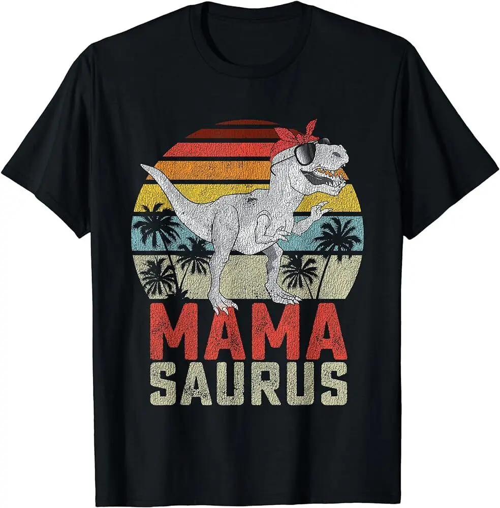 Mamasaurus T Rex Dinosaur Mama Saurus Family Matching Women Shirt Maniche Lunghe O Corte