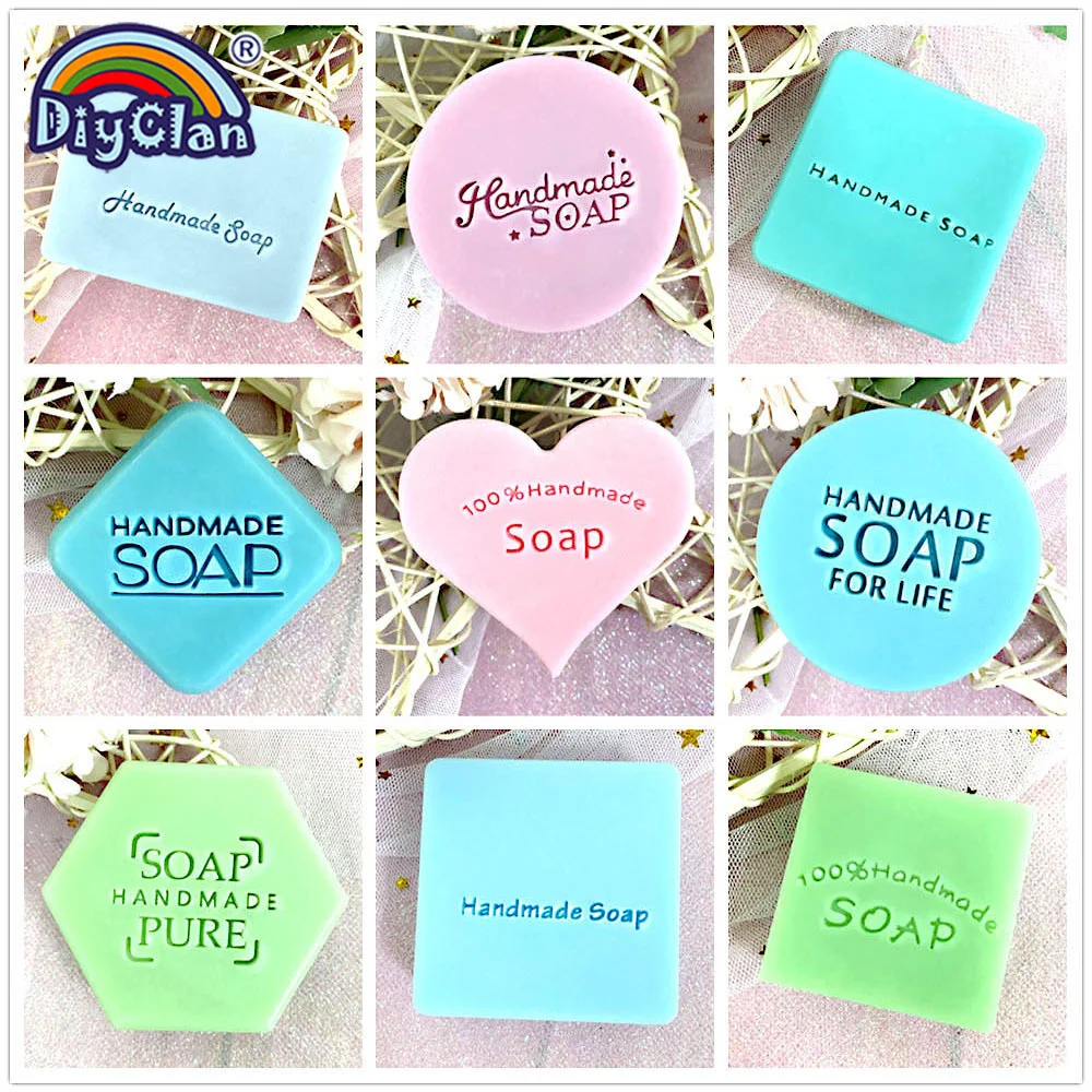 HANDMADE SOAP Series Seifenstempel zum Selbermachen, handgefertigt, natürliche Bio-Seifenherstellung, Siegel mit Griff, transparentes Harzkapitel – Detail 1