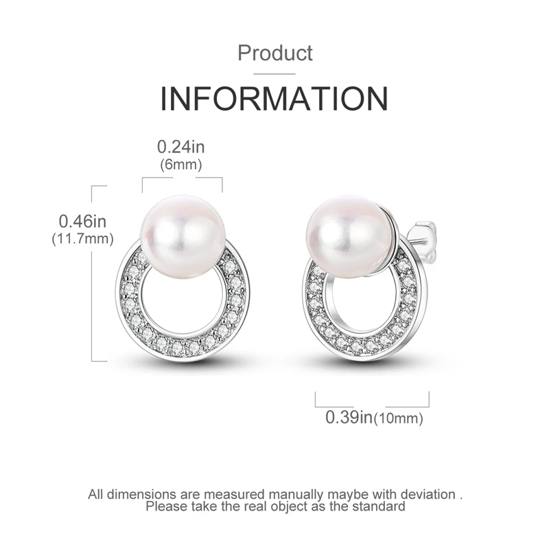 Original 925 Sterling Silver Pave U Shape Pearl Hoop Earrings Eardrop Earrings For Women Wedding Engagement Birthday Gift silver earrings pearl earrings silver hoop earrings womens earrings