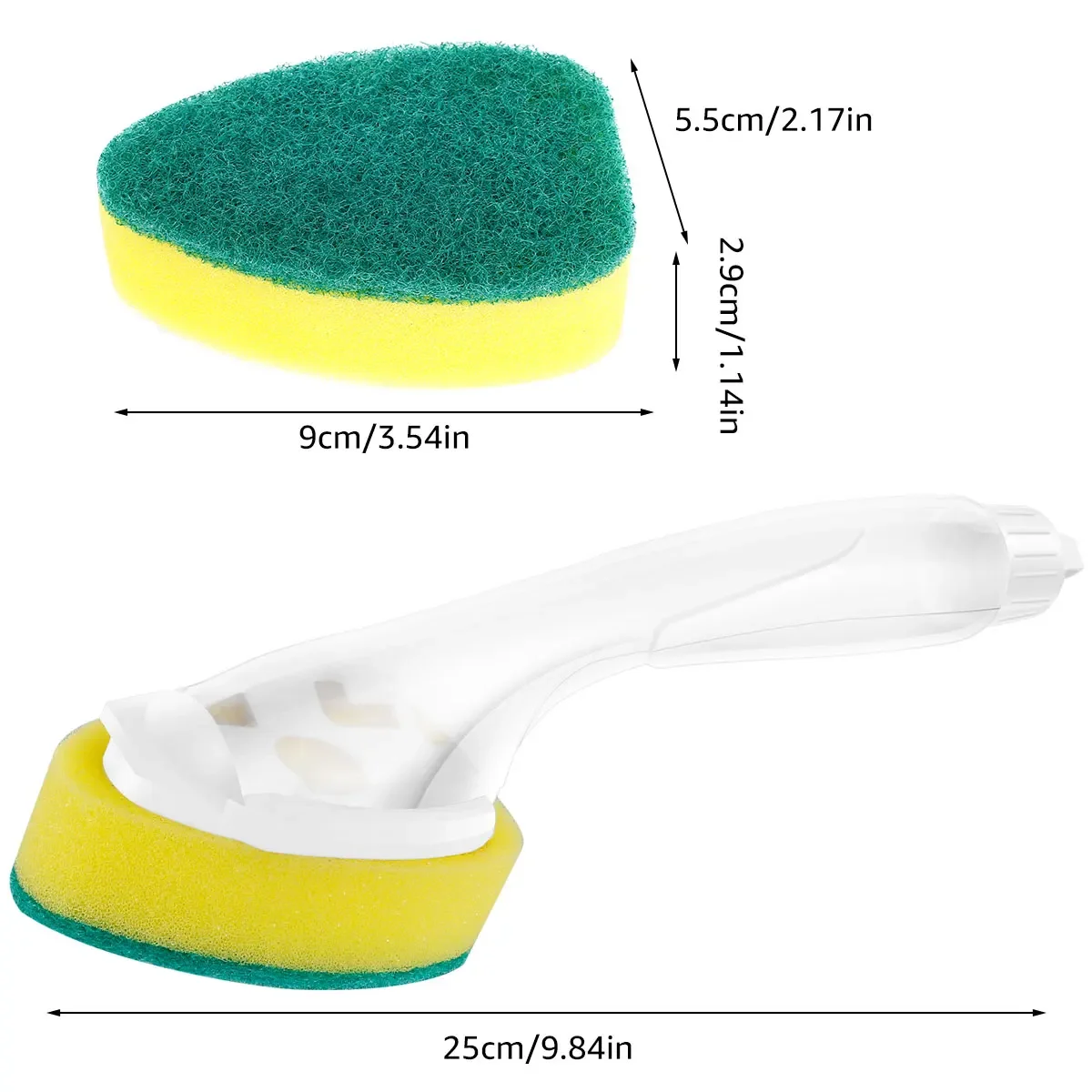 Dish Scrub Brush with 7Pcs Replacement Head Sponges Dish Brush