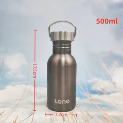 Premium Stainless Steel Sports Water Bottle - Large Mouth, Single Wall Flask with Matching Lid (350 - 2000ml) - 350 - 2000ml (500ml)