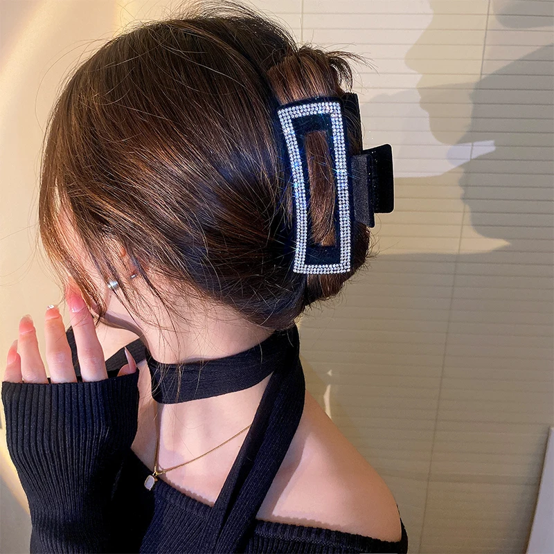 Flockige Strass-Haarklammern für Damen, Neu in 2024, Koreanische Ins-Mode, Temperamentvolle Haarspangen, Vielseitiger Eleganter Schmuck – Detail 8
