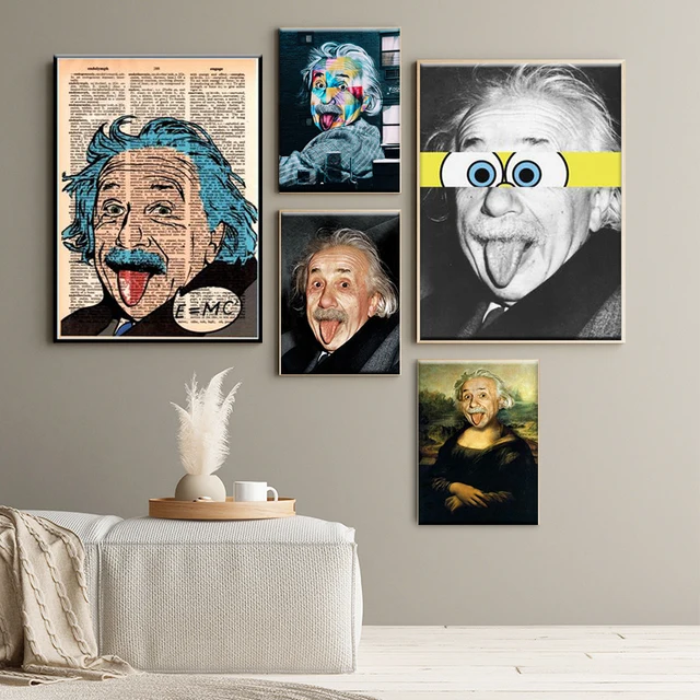 Fun Portrait Artworks of Albert Einstein Printed on Canvas 1