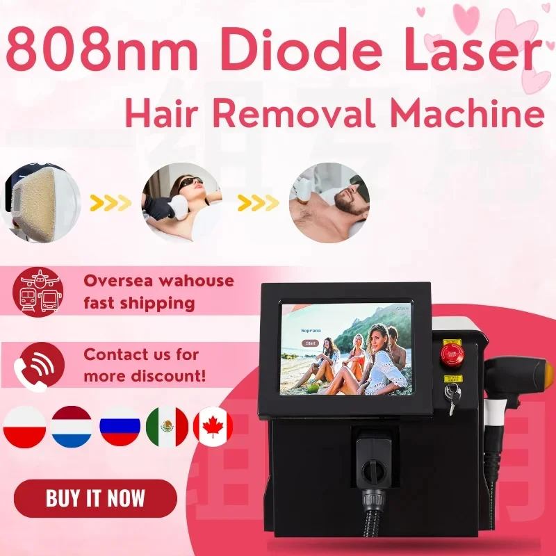 

Professional 2000W diode hair removal machine beauty equipment ice 808nm 755nm 1064nm permanent painless factory price