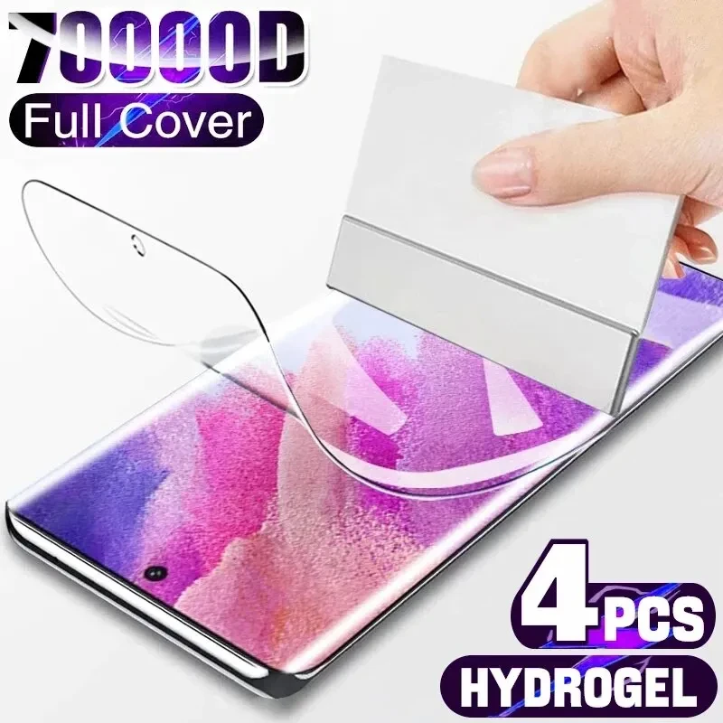 4Pcs Hydrogel Film Full Cover For Samsung Galaxy S23 S20 S21 S22 S24 Ultra Plus S20 FE A51 A52 A53 A54 A55 Screen Protector Film