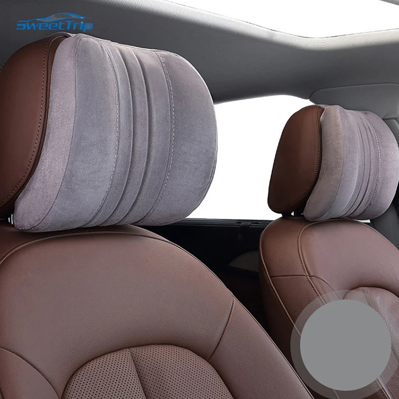 

Four Seasons Car Neck Pillow Cushion Decorative Pillows Back Lumbar Support Solid Color Accessory Car Headrest Pillow Simple
