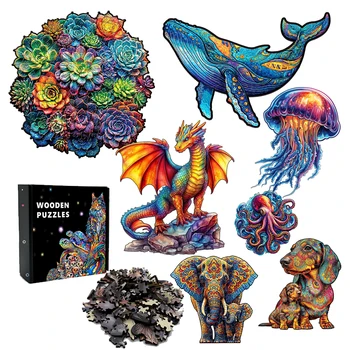 Animal & Succulent Wooden Puzzle 1