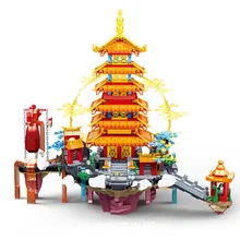 

2409Pcs SLuban With Light Penglai Myth Palace Wind City Street View Building Blocks City Blocks Toys For Kids Birthday Christmas