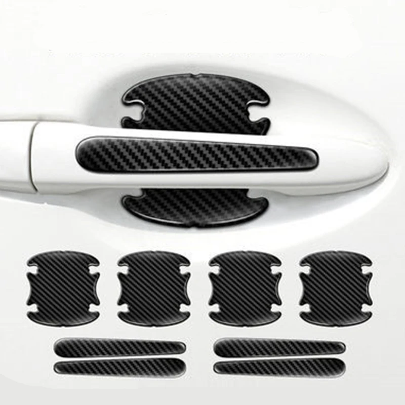 Car Door Handle Bowl Scratch Protective Stickers Carbon Fiber Protector