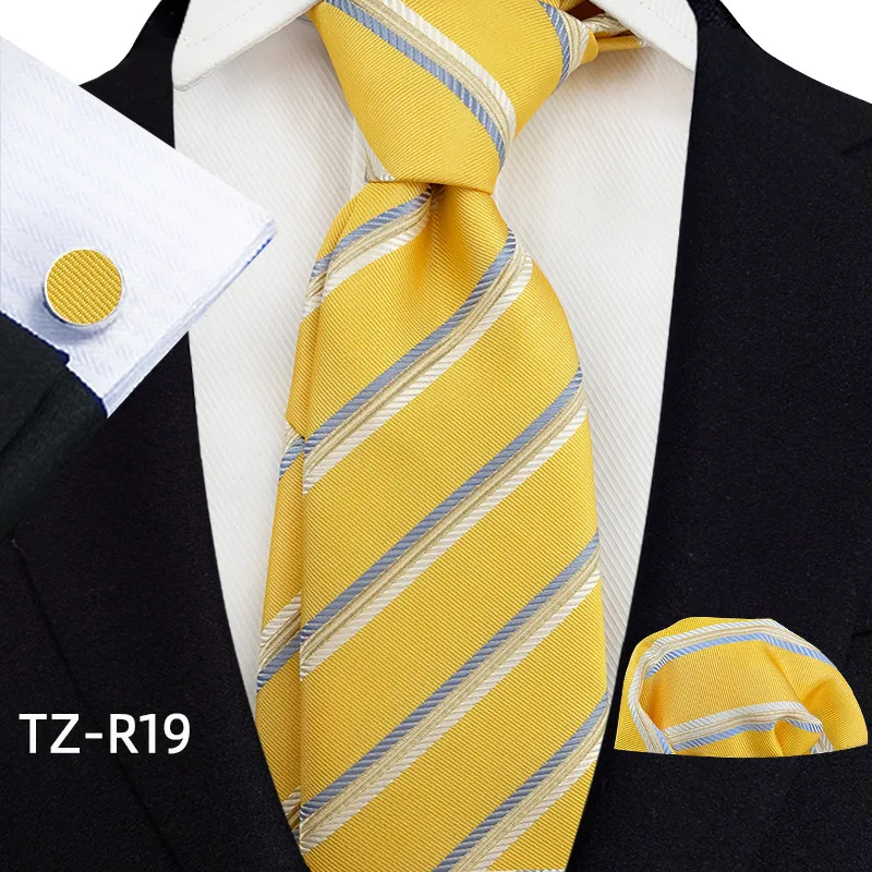 Neue Luxus 8 cm Männer Krawatten Floral Gestreiften Paisley Jacquard Gewebt Klassische Krawatten Männer Hochzeit Gravatas Krawatte Set – Detail 23