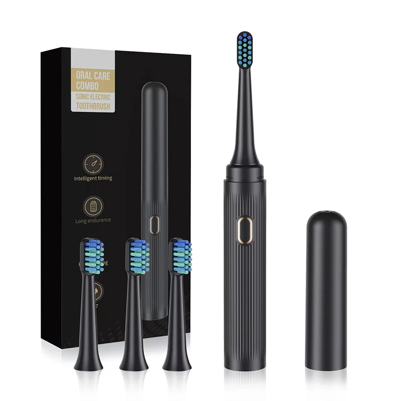 thumbnail image 1 of Cepillo de dientes eléctrico sónico T7 para adultos, recargable, para parejas, 1 mango y 4 cabezales, 1 of 5