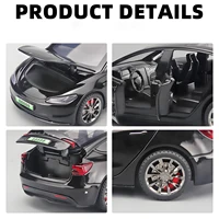 2024 NEW 1:32 Model3 Model 3 Alloy Model Car Toy Diecasts Metal Casting Sound and Light Car Toys For Children Vehicle 2