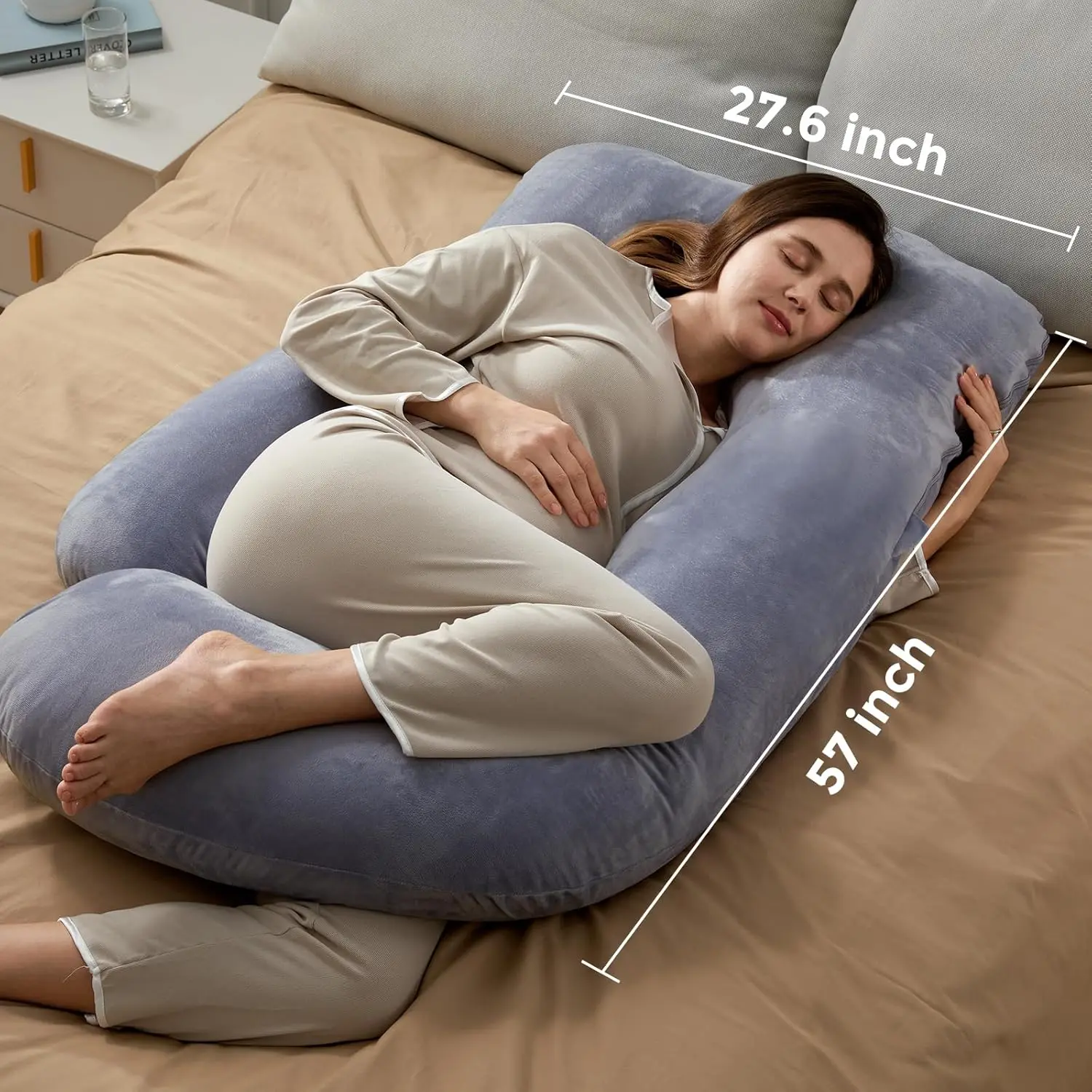 Pregnancy Pillows for Sleeping, U Shaped Full Body Maternity Pillow with Removable Cover - Support for Back, Legs, Belly, HIPS